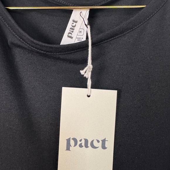 NWT Pact Womens Black Fit & Flare Petal Sleeve Mini Dress M Minimalist Twee - Picture 10 of 13